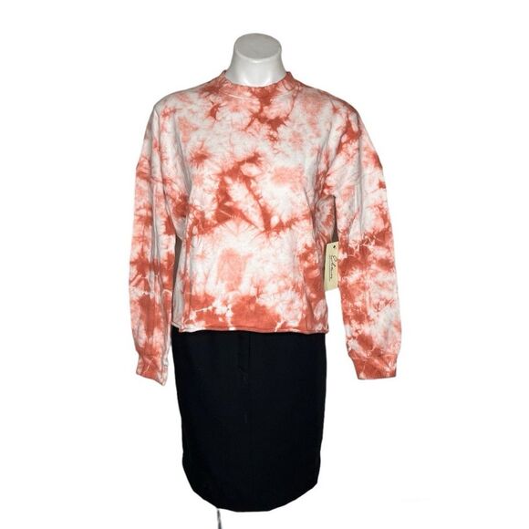 ELAN Tie DyeTop Long Sleeve Crew Neck Boxy Sweatshirt Womens Size Small NEW NWT - Picture 1 of 9